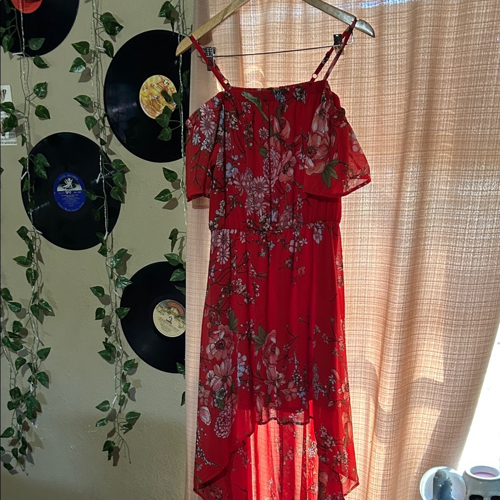 AUW Red Floral Dress